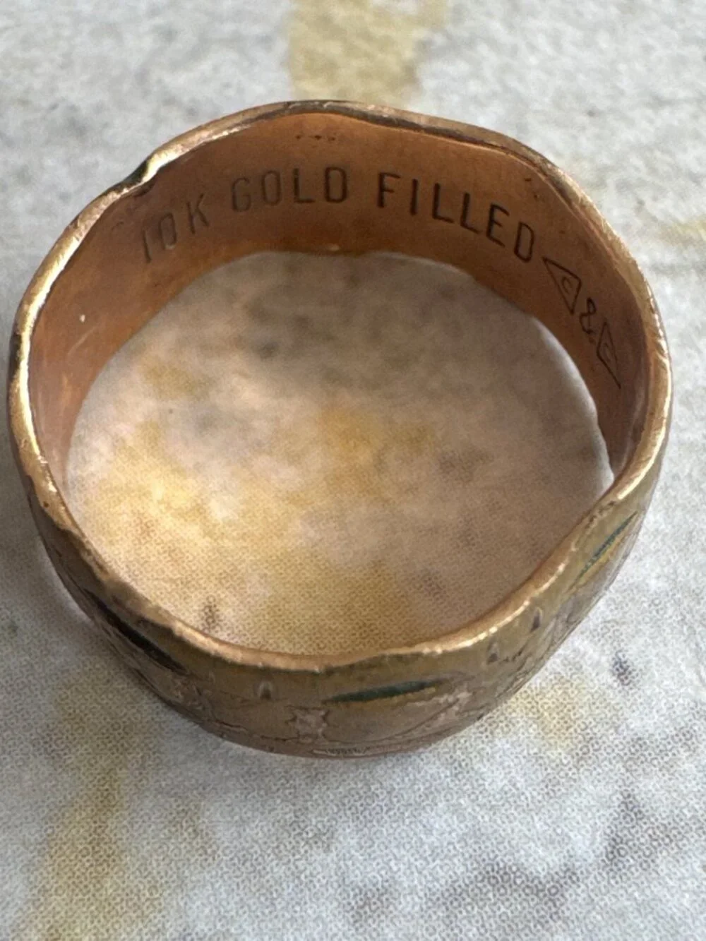 TINY 10K Gold Filled Vintage Ringe Size 4 Clark & Coombs C & C Stamped Band
